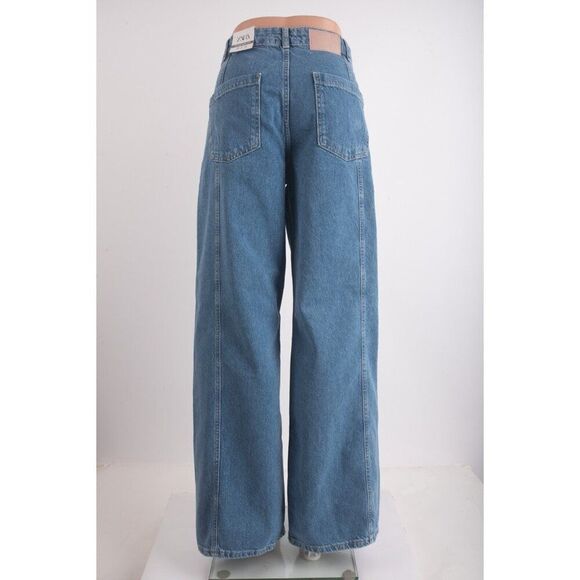 Zara Womans Jeans US 8 EU 40 Blue Straight Leg Denim High Waist 5862/078 NWT - Picture 4 of 7